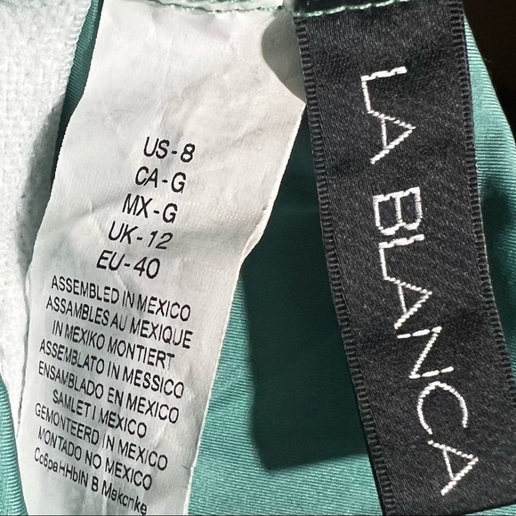 La Blanca Women's Off Shoulder Ruffle Blue One Piece Swimsuit - Picture 12 of 12